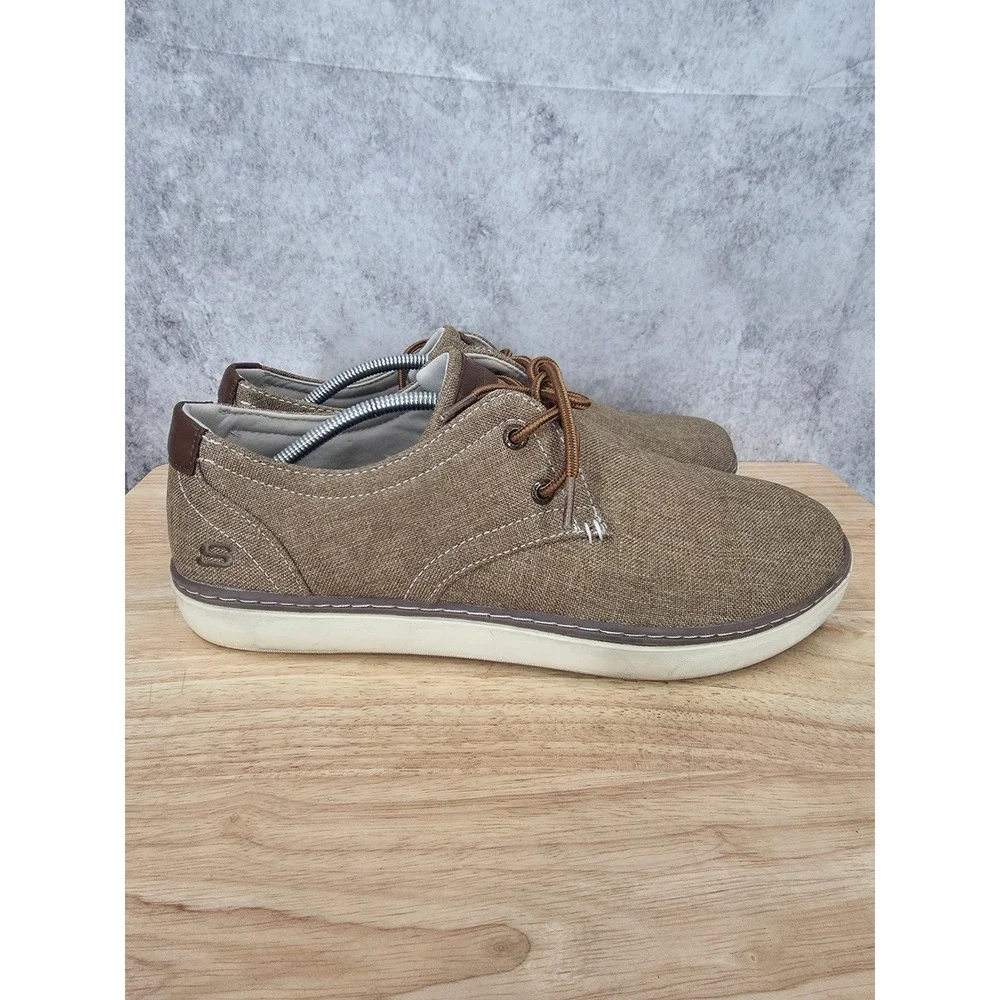 Skechers Relaxed Fit Palen Gadon Sneakers Men 12 Brown Oxford Casual Shoes 64925